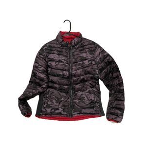 Brown Black Camo Crushable Packable Light Jacket Mens S